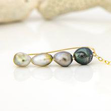 Load image into Gallery viewer, READY TO SHIP Single Fiji Keshi Pearl Bar Earring - 14k Gold Fill FJD$