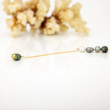 Load image into Gallery viewer, READY TO SHIP Single Fiji Keshi Pearl Bar Earring - 14k Gold Fill FJD$