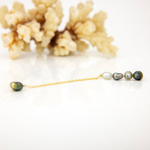 Load image into Gallery viewer, READY TO SHIP Single Fiji Keshi Pearl Bar Earring - 14k Gold Fill FJD$