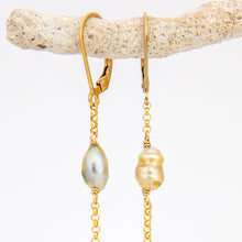 Load image into Gallery viewer, READY TO SHIP Fiji Keshi Pearl Drop Earrings - 14k Gold Fill FJD$