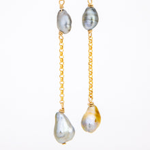 Load image into Gallery viewer, READY TO SHIP Fiji Keshi Pearl Drop Earrings - 14k Gold Fill FJD$