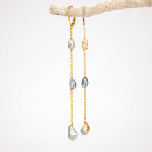 Load image into Gallery viewer, READY TO SHIP Fiji Keshi Pearl Drop Earrings - 14k Gold Fill FJD$