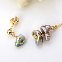 Load image into Gallery viewer, READY TO SHIP Asymmetrical Fiji Keshi Pearl Earrings - 14k Gold Fill FJD$