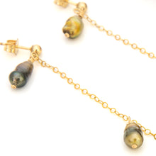 Load image into Gallery viewer, READY TO SHIP Fiji Keshi Pearl Drop Stud Earrings - 14k Gold Fill FJD$