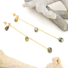 Load image into Gallery viewer, READY TO SHIP Fiji Keshi Pearl Drop Stud Earrings - 14k Gold Fill FJD$