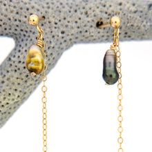 Load image into Gallery viewer, READY TO SHIP Fiji Keshi Pearl Drop Stud Earrings - 14k Gold Fill FJD$