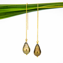 Load image into Gallery viewer, READY TO SHIP Civa Fiji Pearl Threader Earrings - 14k Gold Fill FJD$