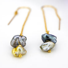 Load image into Gallery viewer, READY TO SHIP Civa Fiji Keshi Pearl Threader Earrings - 14k Gold Fill FJD$