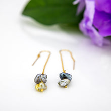 Load image into Gallery viewer, READY TO SHIP Civa Fiji Keshi Pearl Threader Earrings - 14k Gold Fill FJD$