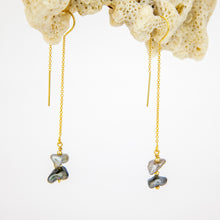 Load image into Gallery viewer, READY TO SHIP Civa Fiji Keshi Pearl Threader Earrings - 14k Gold Fill FJD$