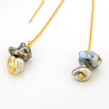 Load image into Gallery viewer, READY TO SHIP Civa Fiji Keshi Pearl Threader Earrings - 14k Gold Fill FJD$