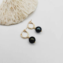 Load image into Gallery viewer, CONTACT US TO RECREATE THIS SOLD OUT STYLE Fiji Pearl Huggie Earrings - 14k Gold Fill FJD$