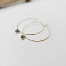 Load image into Gallery viewer, READY TO SHIP - Zirconia Charm Hoop Earrings - 14k Gold Fill FJD$