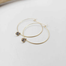 Load image into Gallery viewer, READY TO SHIP - Zirconia Charm Hoop Earrings - 14k Gold Fill FJD$