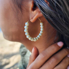 Load image into Gallery viewer, READY TO SHIP Freshwater Pearl Hoop Earrings - 14k Gold Fill FJD$