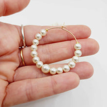 Load image into Gallery viewer, READY TO SHIP Freshwater Pearl Hoop Earrings - 14k Gold Fill FJD$
