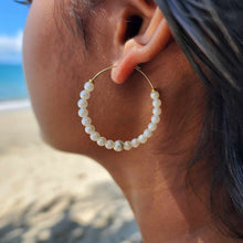 Load image into Gallery viewer, READY TO SHIP Freshwater Pearl Hoop Earrings - 14k Gold Fill FJD$
