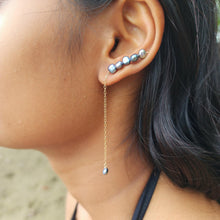 Load image into Gallery viewer, READY TO SHIP Single Freshwater Pearl Bar Earring - 14k Gold Fill FJD$