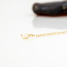 Load image into Gallery viewer, READY TO SHIP Single Freshwater Pearl Bar Earring - 14k Gold Fill FJD$