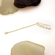 Load image into Gallery viewer, READY TO SHIP Single Freshwater Pearl Bar Earring - 14k Gold Fill FJD$