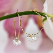 Load image into Gallery viewer, READY TO SHIP Hoop Earrings with Freshwater Pearls - 14k Gold Fill FJD$