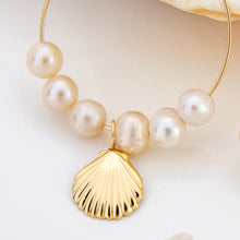 Load image into Gallery viewer, READY TO SHIP Freshwater Pearl & Mermaid Charm Earrings in 14k Gold Fill - FJD$