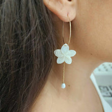 Load image into Gallery viewer, READY TO SHIP Mother of Pearl Drop Earrings with Freshwater Pearls in 14k Gold Fill - FJD$