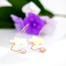 Load image into Gallery viewer, READY TO SHIP Mother of Pearl Drop Earrings with Freshwater Pearls in 14k Gold Fill - FJD$