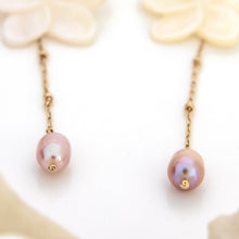Load image into Gallery viewer, READY TO SHIP Mother of Pearl Drop Earrings with Freshwater Pearls in 14k Gold Fill - FJD$