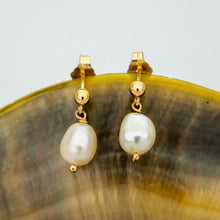 Load image into Gallery viewer, READY TO SHIP Freshwater Pearl Stud Earrings - 14k Gold Fill FJD$