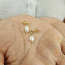 Load image into Gallery viewer, READY TO SHIP Freshwater Pearl Stud Earrings - 14k Gold Fill FJD$