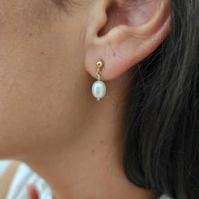 Load image into Gallery viewer, READY TO SHIP Freshwater Pearl Stud Earrings - 14k Gold Fill FJD$