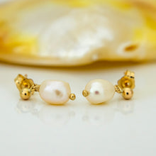 Load image into Gallery viewer, READY TO SHIP Freshwater Pearl Stud Earrings - 14k Gold Fill FJD$