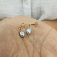 Load image into Gallery viewer, READY TO SHIP Freshwater Pearl Stud Earrings - 14k Gold Fill FJD$