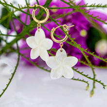 Load image into Gallery viewer, READY TO SHIP Mother of Pearl Drop Huggie  Earrings - 14k Gold Fill