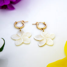 Load image into Gallery viewer, READY TO SHIP Mother of Pearl Drop Huggie  Earrings - 14k Gold Fill