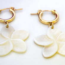 Load image into Gallery viewer, READY TO SHIP Mother of Pearl Drop Huggie  Earrings - 14k Gold Fill