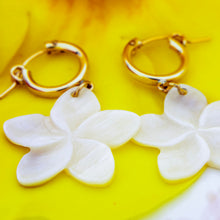 Load image into Gallery viewer, READY TO SHIP Mother of Pearl Drop Huggie  Earrings - 14k Gold Fill