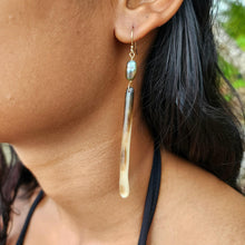 Load image into Gallery viewer, READY TO SHIP Mother of Pearl & Fiji Keshi Pearl Earrings - 14k Gold Fill FJD$