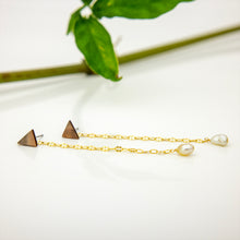 Load image into Gallery viewer, READY TO SHIP Mother of Pearl & Fiji Keshi Pearl Earrings - 14k Gold Fill FJD$