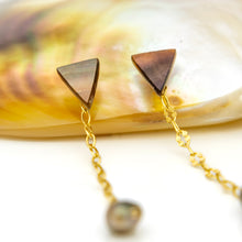 Load image into Gallery viewer, READY TO SHIP Mother of Pearl & Fiji Keshi Pearl Earrings - 14k Gold Fill FJD$