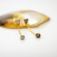 Load image into Gallery viewer, READY TO SHIP Mother of Pearl & Fiji Keshi Pearl Earrings - 14k Gold Fill FJD$