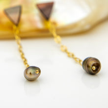 Load image into Gallery viewer, READY TO SHIP Mother of Pearl & Fiji Keshi Pearl Earrings - 14k Gold Fill FJD$
