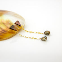 Load image into Gallery viewer, READY TO SHIP Mother of Pearl & Fiji Keshi Pearl Earrings - 14k Gold Fill FJD$