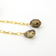 Load image into Gallery viewer, READY TO SHIP Mother of Pearl & Fiji Keshi Pearl Earrings - 14k Gold Fill FJD$