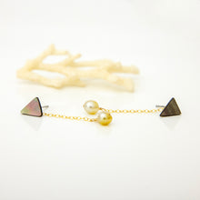 Load image into Gallery viewer, READY TO SHIP Mother of Pearl & Fiji Keshi Pearl Earrings - 14k Gold Fill FJD$