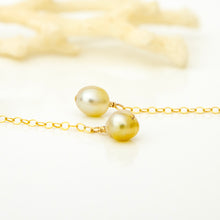Load image into Gallery viewer, READY TO SHIP Mother of Pearl & Fiji Keshi Pearl Earrings - 14k Gold Fill FJD$