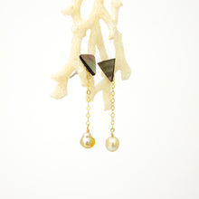 Load image into Gallery viewer, READY TO SHIP Mother of Pearl & Fiji Keshi Pearl Earrings - 14k Gold Fill FJD$