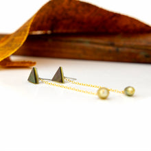 Load image into Gallery viewer, READY TO SHIP Mother of Pearl & Fiji Keshi Pearl Earrings - 14k Gold Fill FJD$