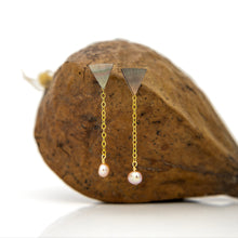 Load image into Gallery viewer, READY TO SHIP Mother of Pearl & Freshwater Pearl Earrings - 14k Gold Fill FJD$